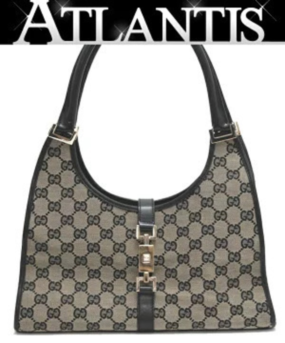 Gucci Jackie GG Handbag Canvas x Leather Black